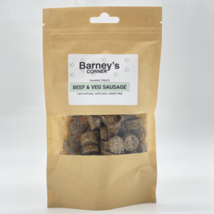 Barney's Training Treats – Beef & Veg Sausage (100g)