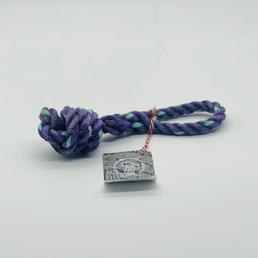 Reclaimed Fishing Rope Tuggy – Small (Purple) - Image 2